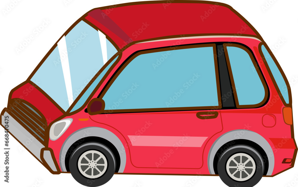 red car vector illustration isolated on transparent background