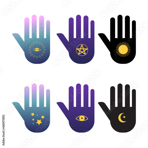 icon fortune teller hand 