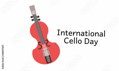 Vector graphic of international Cello day for international Cello day celebration. flat design. Line art design. flyer design. flat illustration. Banner design.  December .