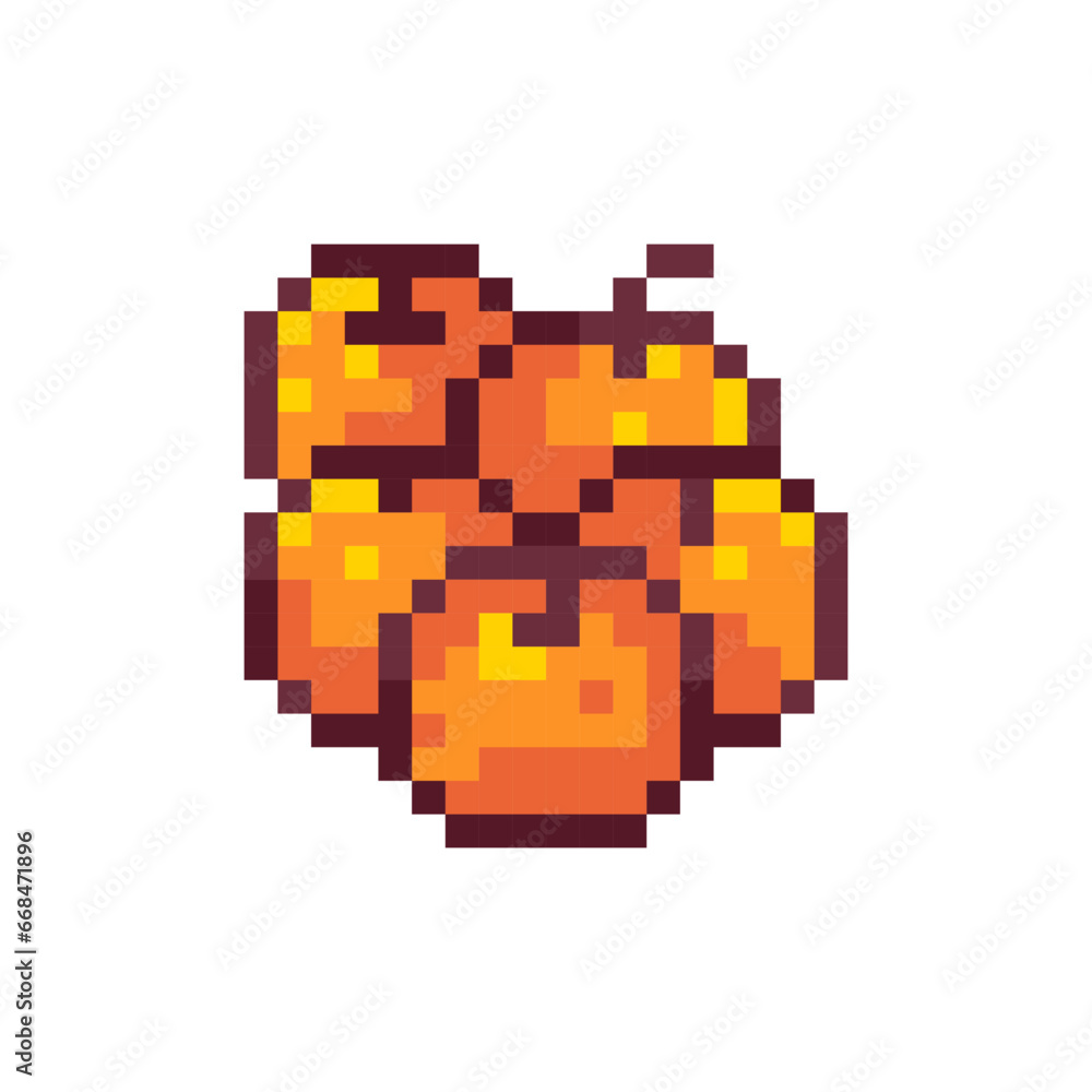 Poster Pixel Art Chinese Orange Mandarin Fruits – Muurposter | Europosters