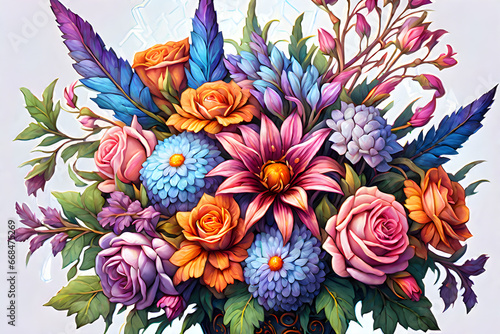 bouquet of flowers. Generative AI.