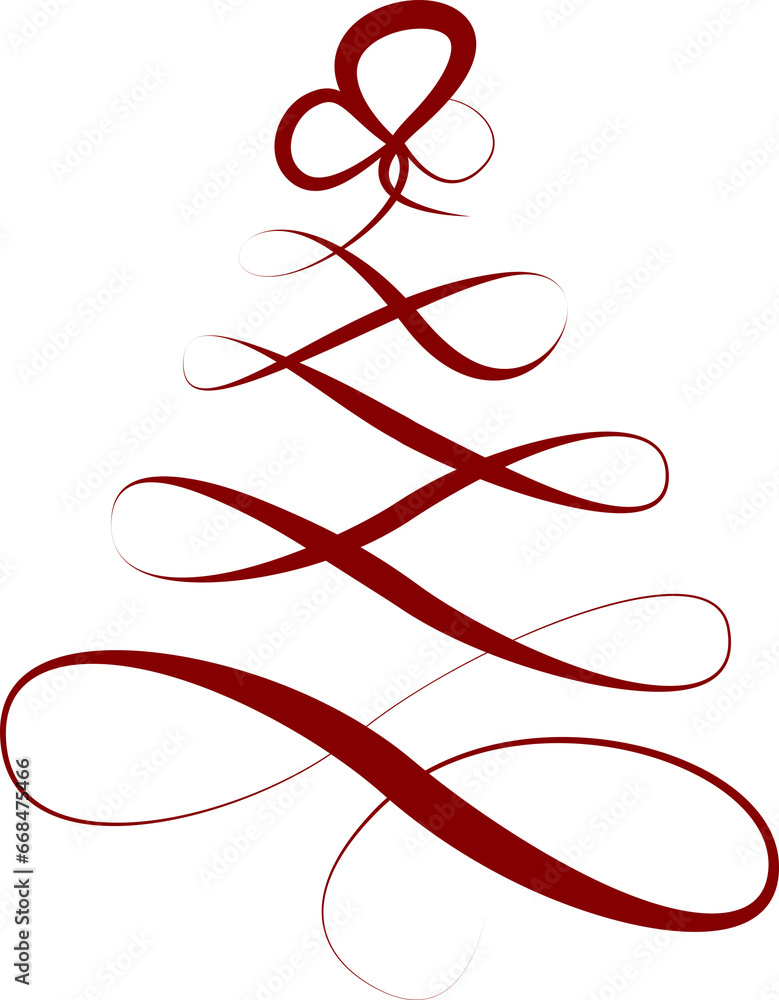 Digital png illustration of red christmas tree pattern on transparent background Digital png illustration of red christmas tree pattern on transparent background