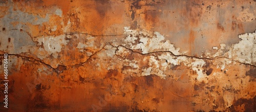 Cracked paint on rusty metal background