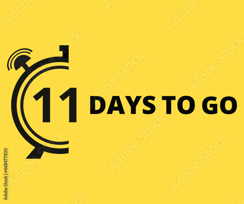 11 Days to go Countdown left days banner. Banner and Poster. vector illustration.