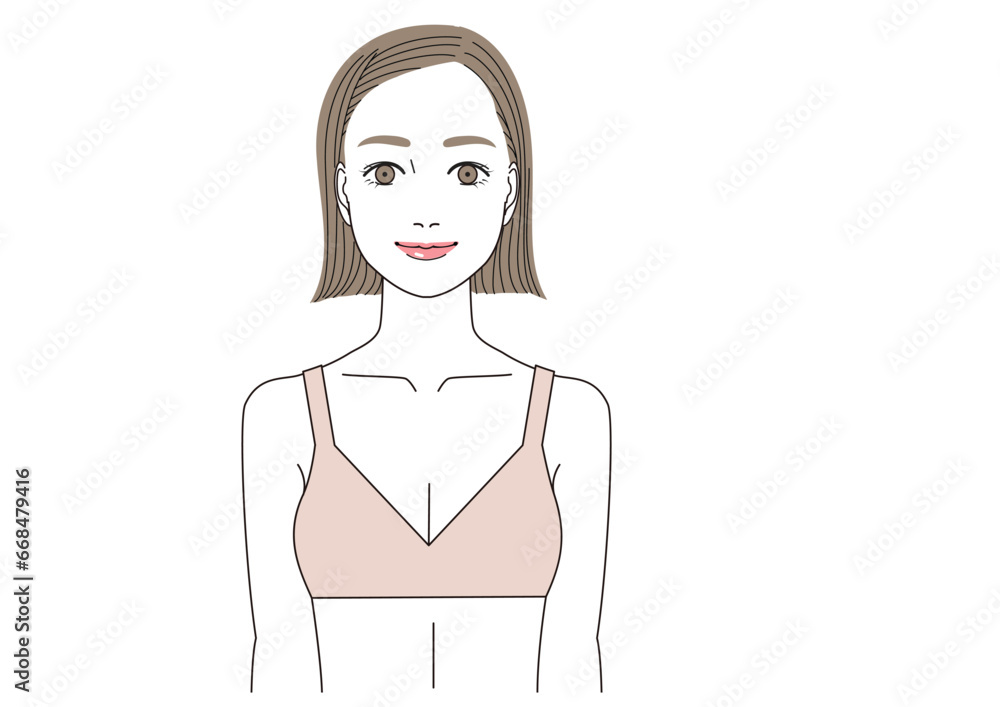 ブラジャー姿の若い女性 ブラジャー姿の若い女性