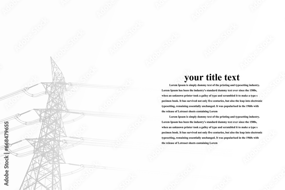 Electric power system Illustration, presentation, and advertisement. The picture shows a network of interconnected electrical systems in all areas. Symbols, steps for successful business planning Suit - obrazy, fototapety, plakaty 