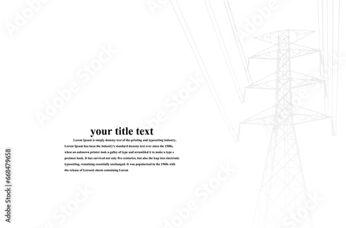 Electric power system Illustration, presentation, and advertisement. The picture shows a network of interconnected electrical systems in all areas. Symbols, steps for successful business planning Suit