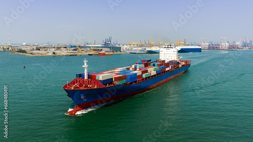 commercial trade logistic and transportation of international by container cargo logistic ship in sea, container cargo freight shipping,