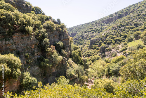 The deep  gorge in the Nahal Amud National Natural Park in Western Galilee in northern Israel photo