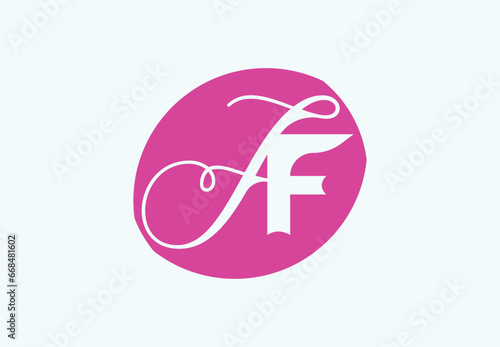 AF letter with love logo and icon design template