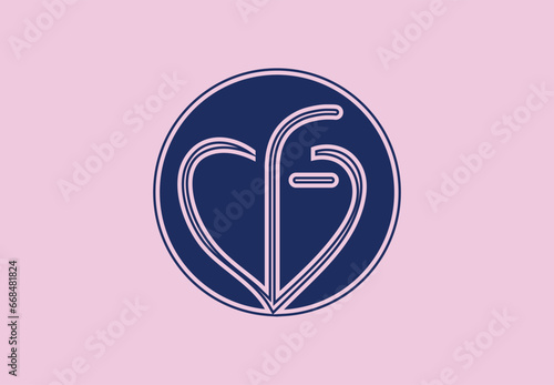 F love logo and icon design template