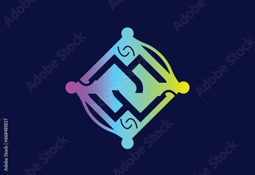 MW letter logo and icon design template