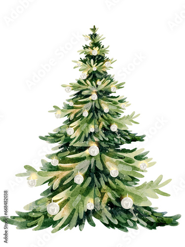 Christmas tree watercolor © Sarina Darin