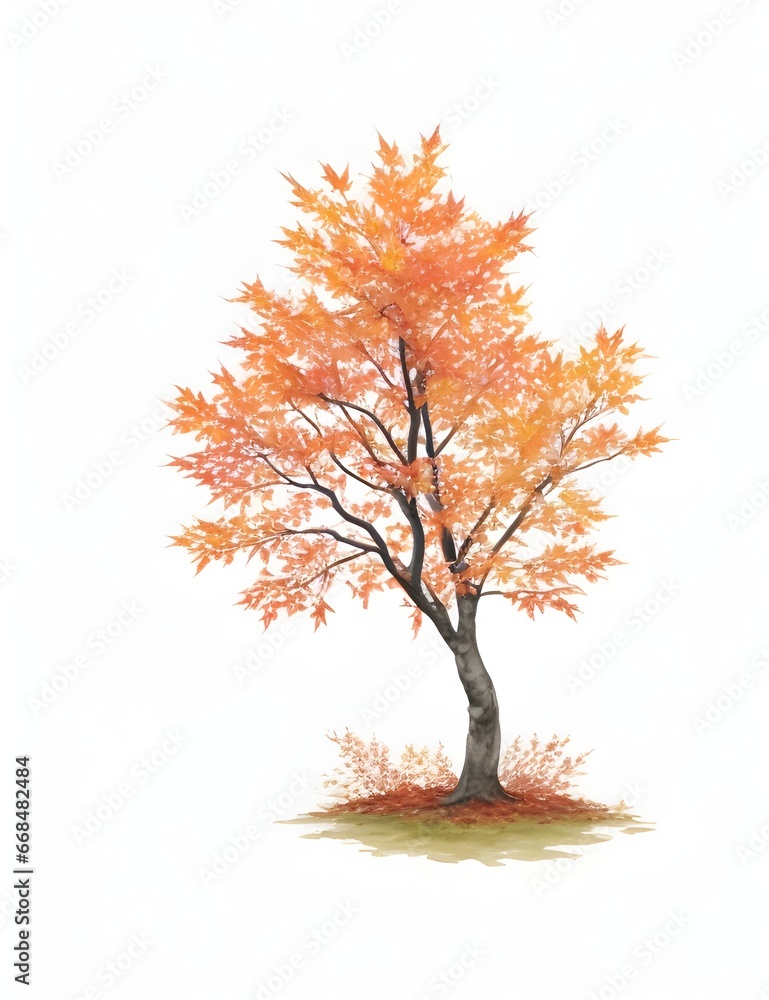 Obraz premium autumn tree isolated on white