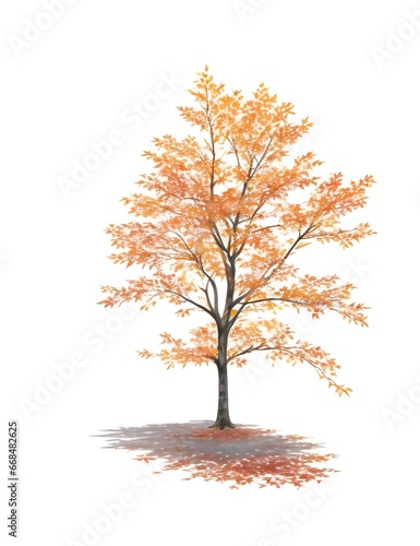 autumn tree isolated on white