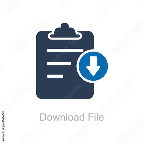 Download File and Document Icon Concept