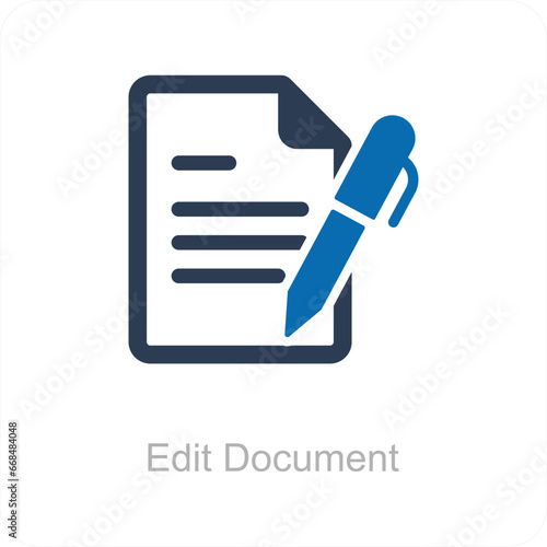 Edit Document and Note Icon Concept © popcornarts