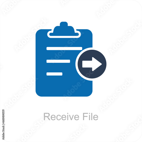 Receive File and Document Icon Concept