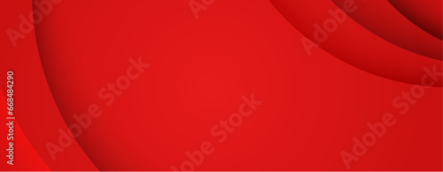 Christmas abstract background with red curve paper layer. Illustration horizontal template background banner.
