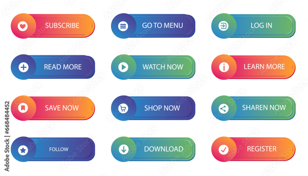 Gradient call to action button pack Gradient call to action button pack