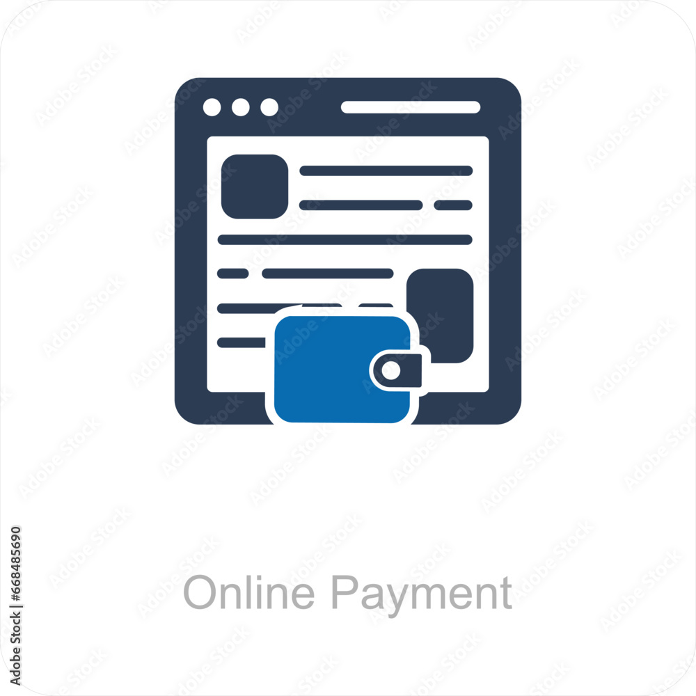 Online Payment and icon concept Online Payment and icon concept