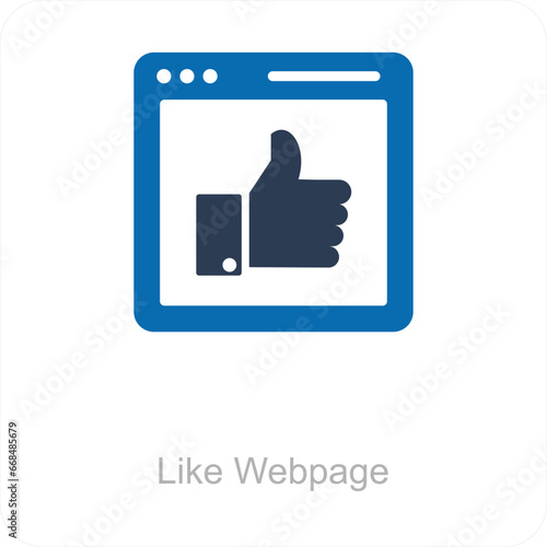 Like Webpage and icon concept