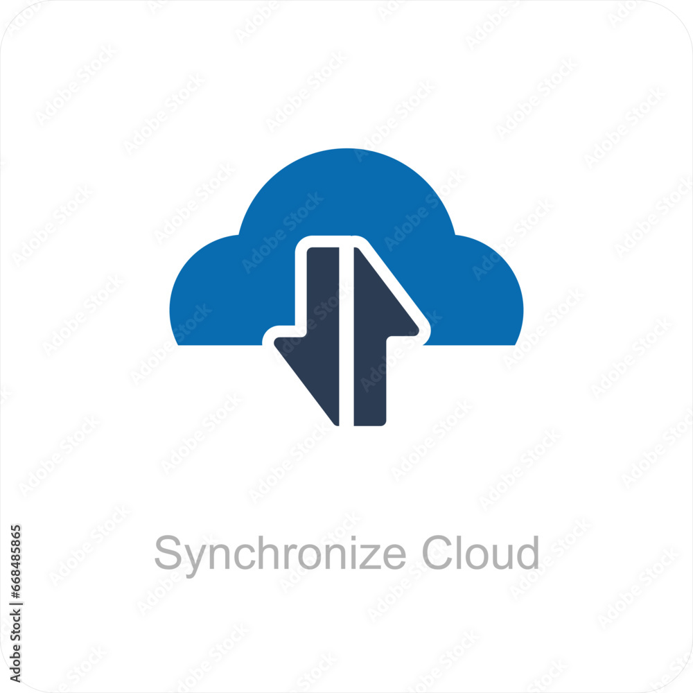 Synchronize Cloud and refresh icon concept Synchronize Cloud and refresh icon concept