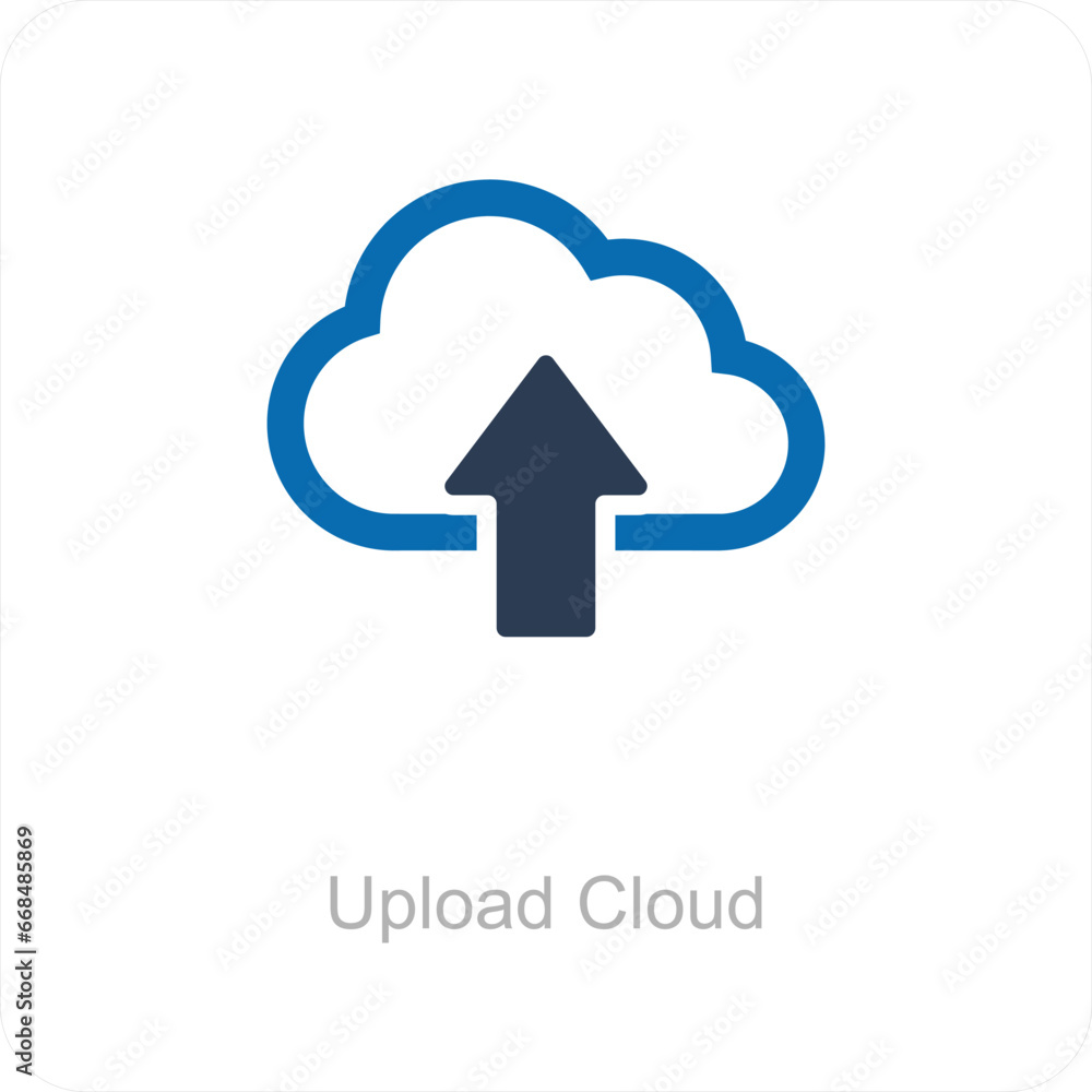 Upload Cloud and storage icon concept Upload Cloud and storage icon concept
