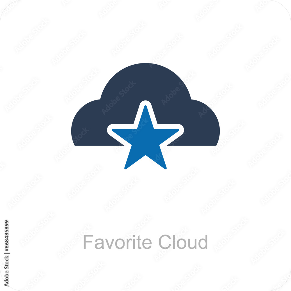Favorite Cloud and cloud icon concept Favorite Cloud and cloud icon concept