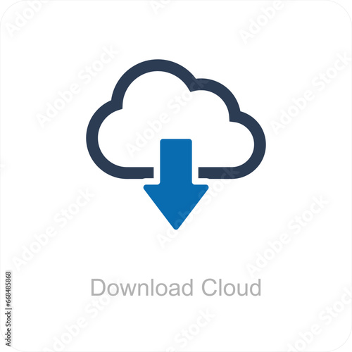 Download Cloud and download icon concept