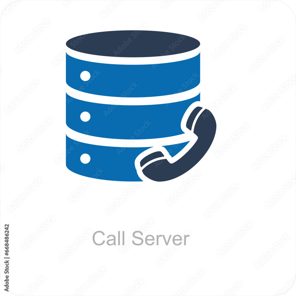 Call Server and icon concept Call Server and icon concept