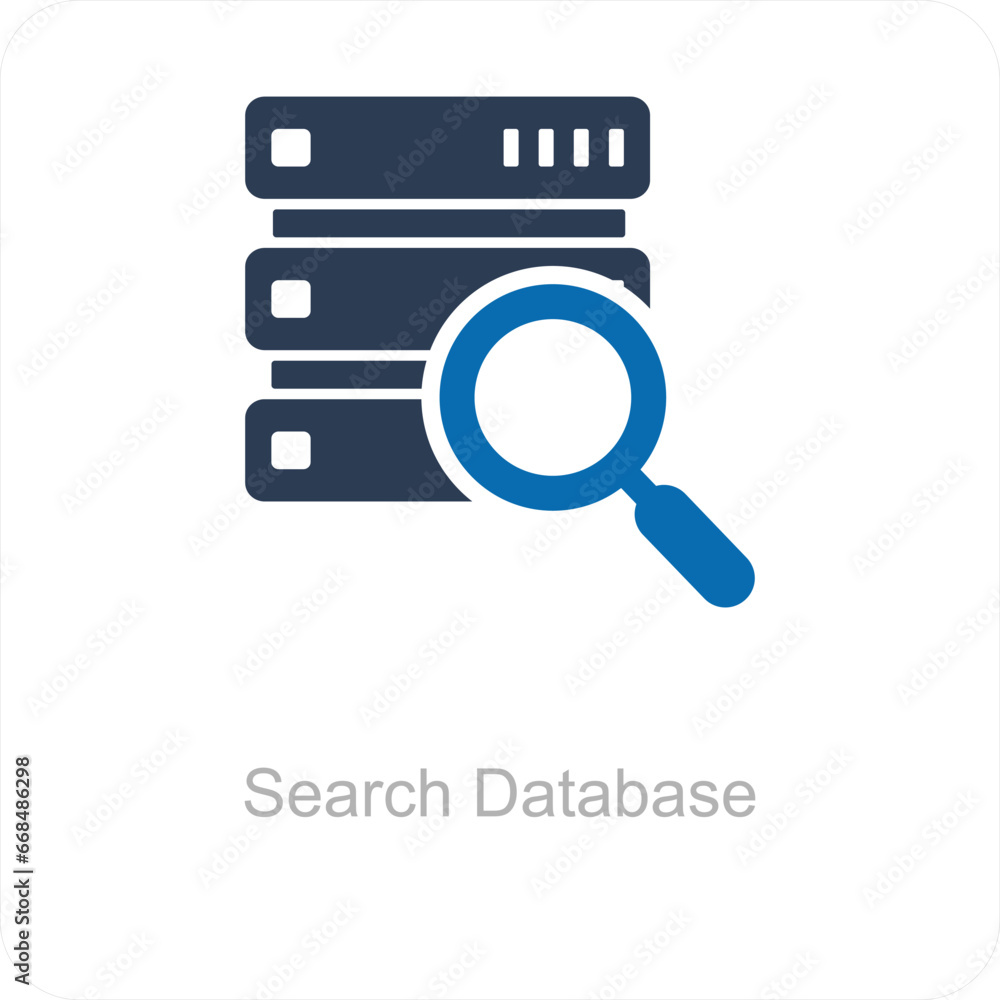 Search Database and icon concept Search Database and icon concept