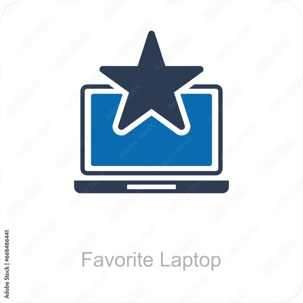 Favorite Laptop and icon concept Favorite Laptop and icon concept