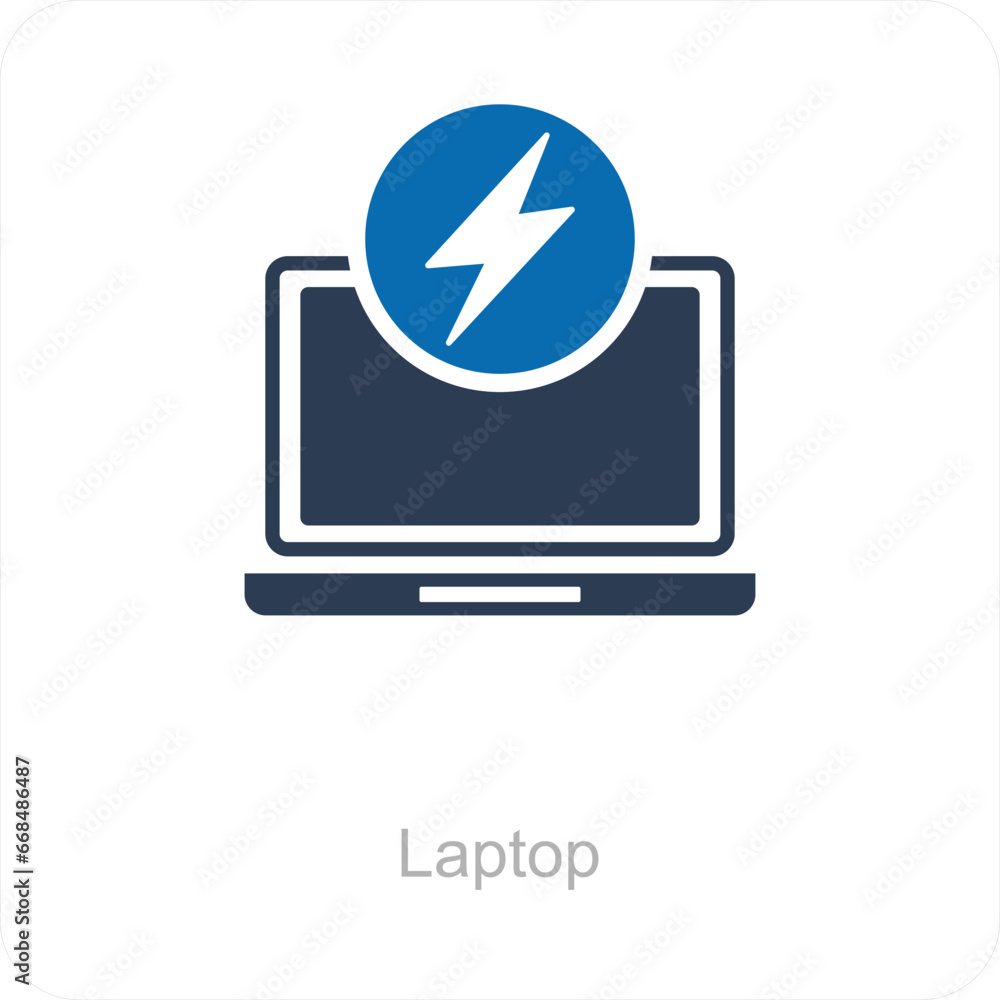 Laptop and icon concept Laptop and icon concept