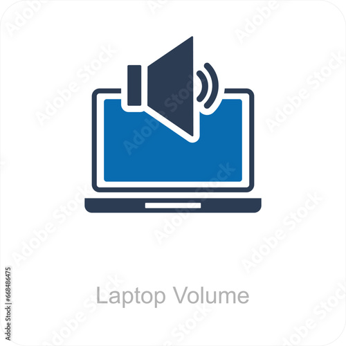 Laptop Volume and icon concept