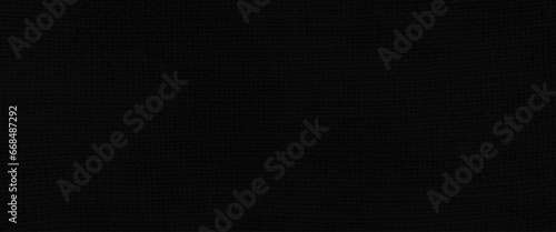 Vector black color fabric texture background, black dark denim, linen, natural cotton satin textile textured cloth burlap seamless blank, black sackcloth woven burlap texture pattern background.
