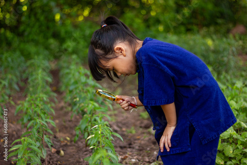 young girl farms with happiness.