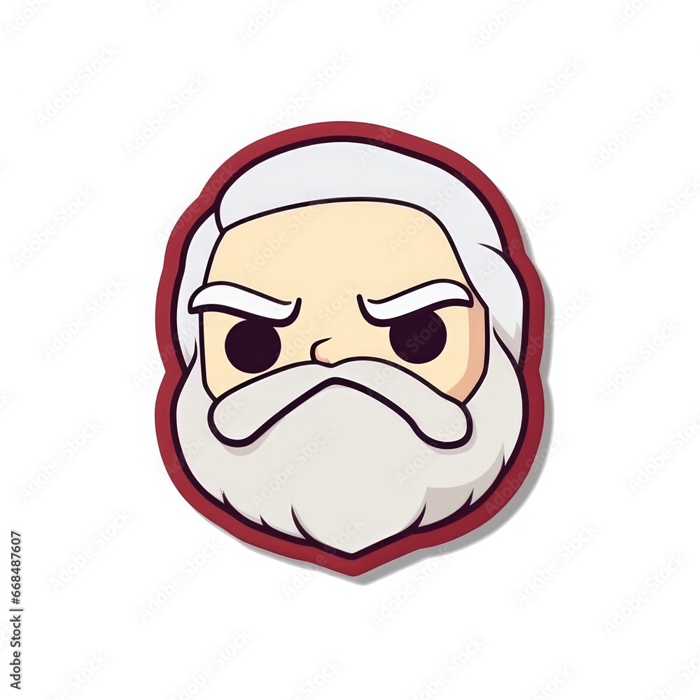 Christmas banner with Santa. Sticker Background. Generative AI Christmas banner with Santa. Sticker Background. Generative AI
