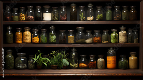 Medicine Cabinet with Herbal Remedies photo