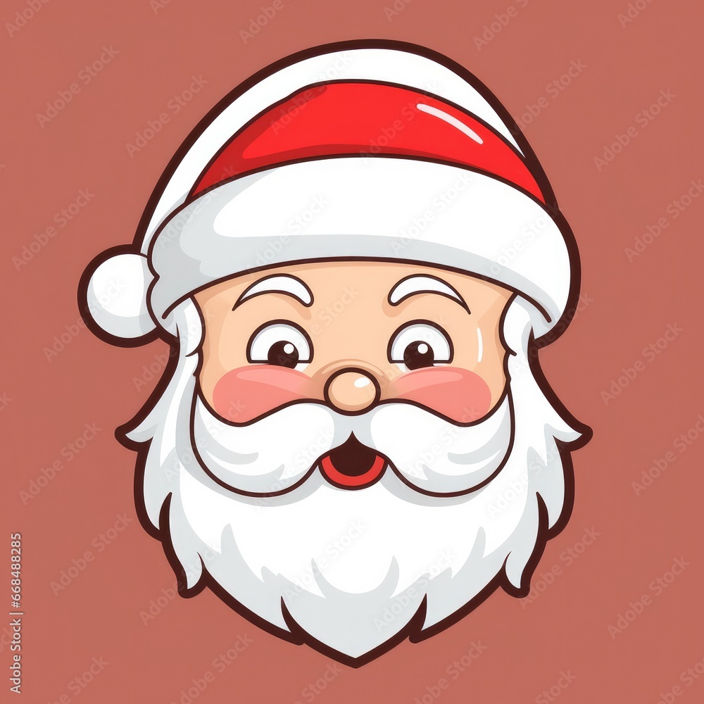 Christmas banner with Santa. Sticker Background. Generative AI Christmas banner with Santa. Sticker Background. Generative AI