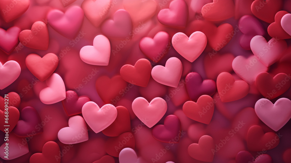 Valentines day greeting card or festive wallpaper. Abstract background of hearts with shadows in red colors. Valentines Day heart pattern background with place for your text. Illustration for design. Valentines day greeting card or festive wallpaper. Abstract background of hearts with shadows in red colors. Valentines Day heart pattern background with place for your text. Illustration for design.