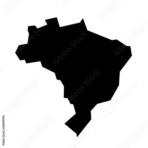 Brazil country vector map in white background.
