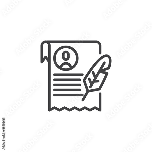 Writing a memoir line icon