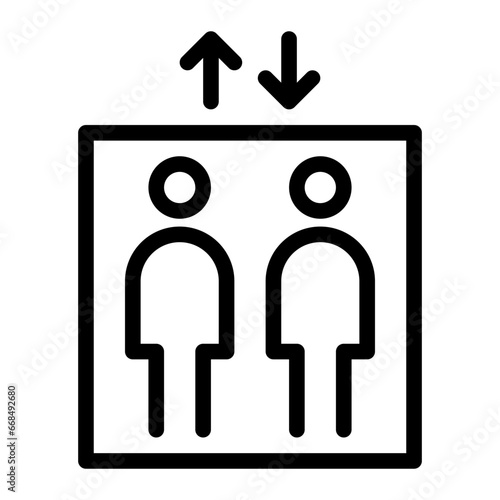 Elevator line icon. Lift outline sign