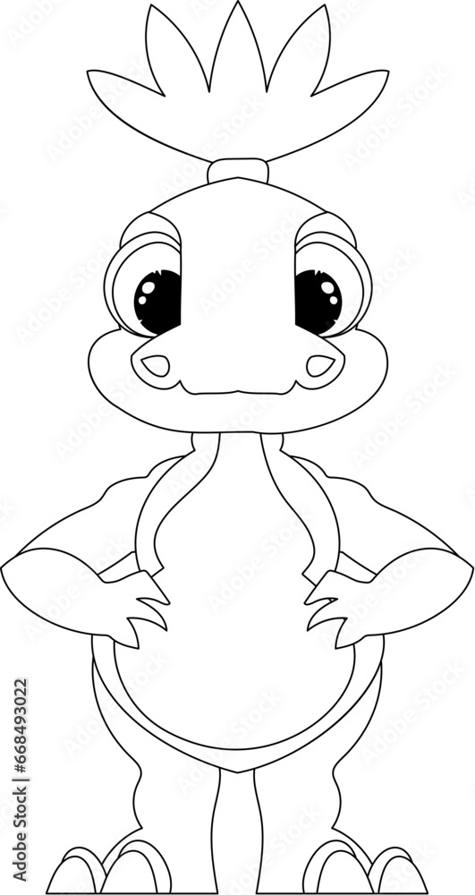 Fototapeta premium Fabulous, interesting and funny dinosaur. Coloring style