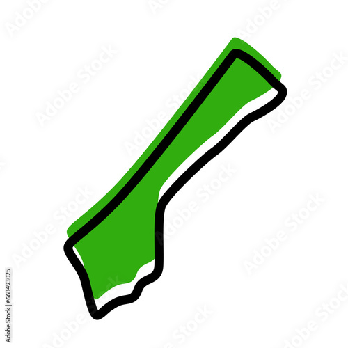 Gaza strip vector illustration map on white background.