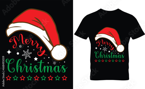 Merry Christmas lettering typography quote, Christmas t-shirt design, Christmas merchandise designs, merry christmas vector t-shirt design