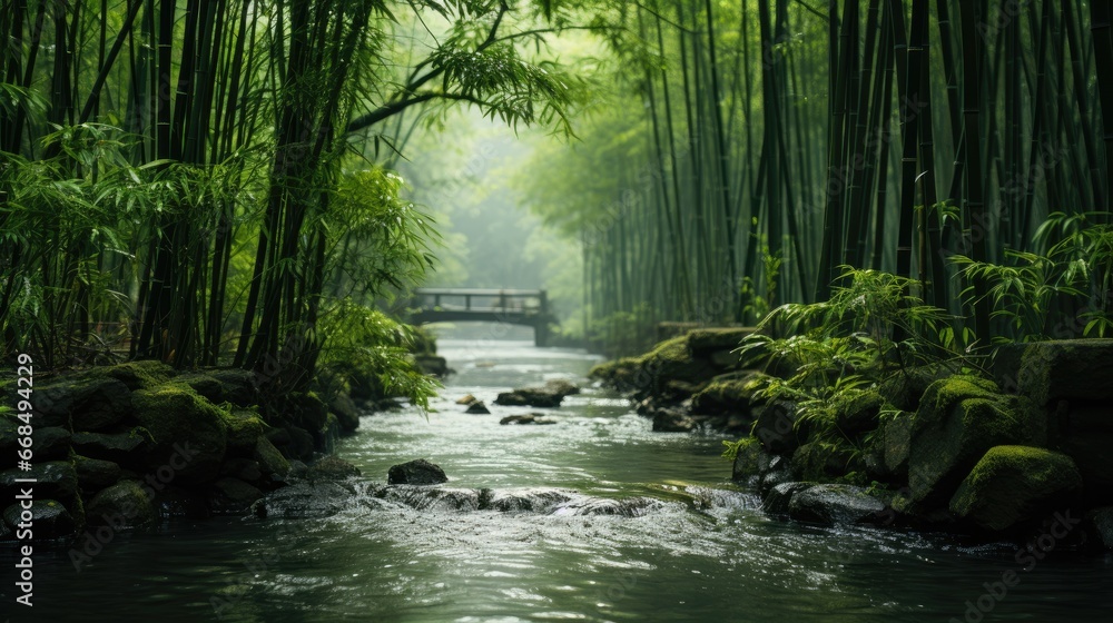 Naklejka premium Bamboo forest background