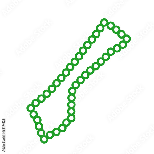 Gaza strip map with green dots illustration