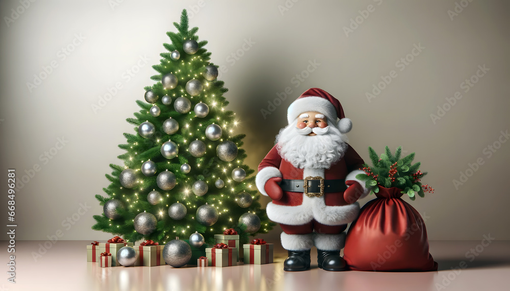 santa claus with christmas tree santa claus with christmas tree